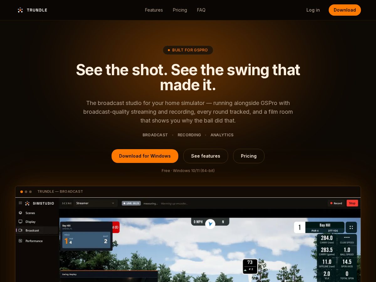 Landing-page snapshot of gettrundle.com
