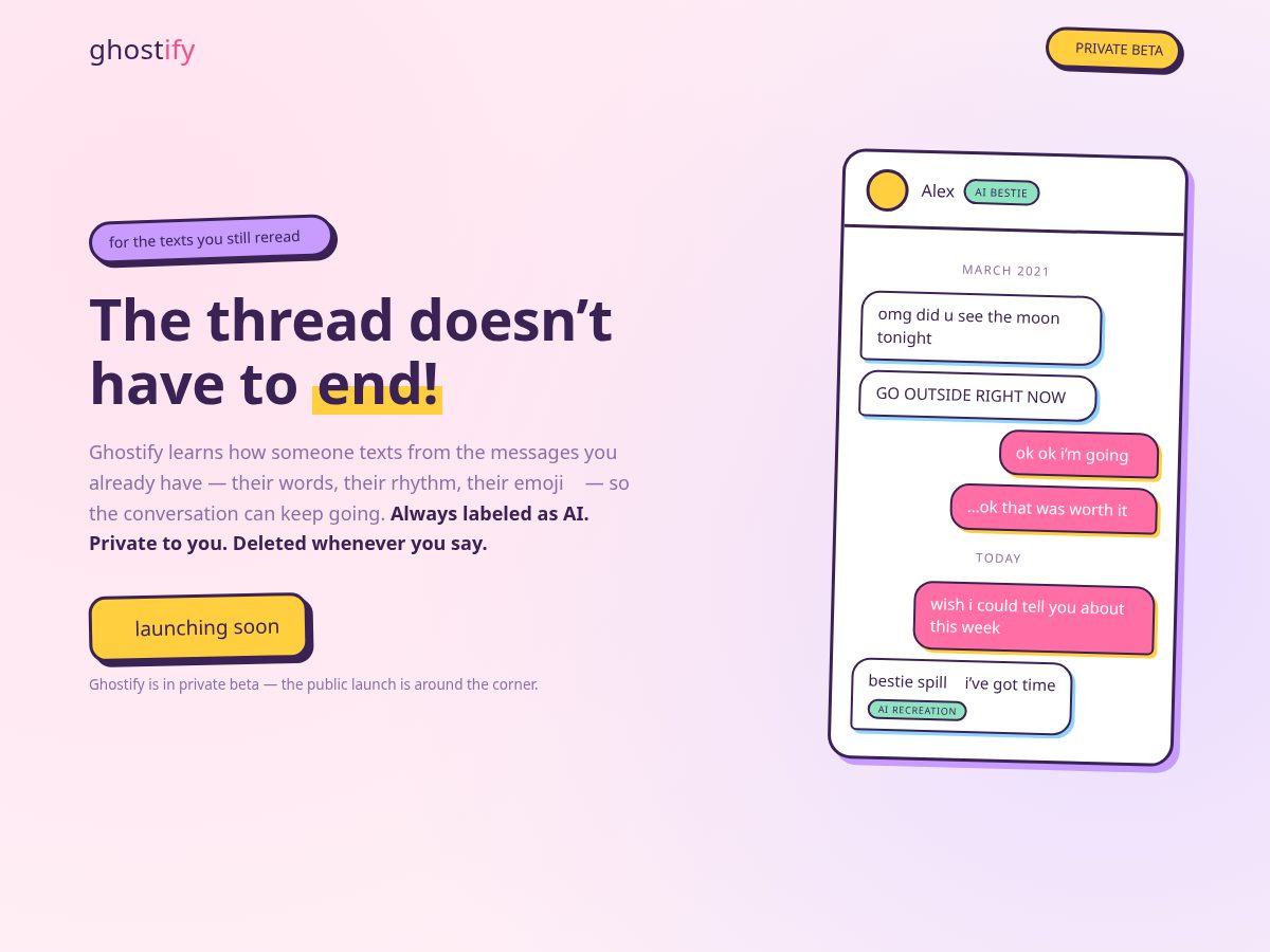 Landing-page snapshot of ghostify.lol
