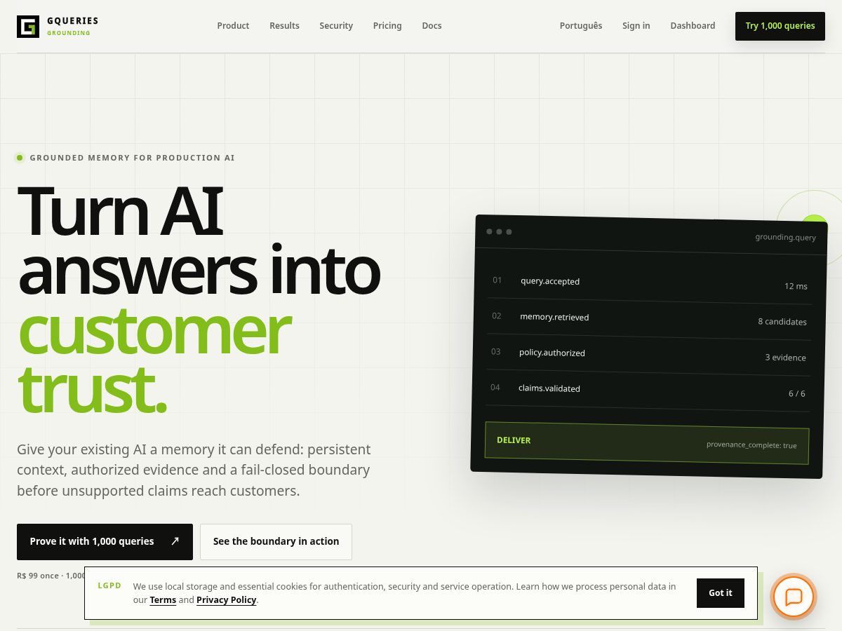 Landing-page snapshot of gqueries.com