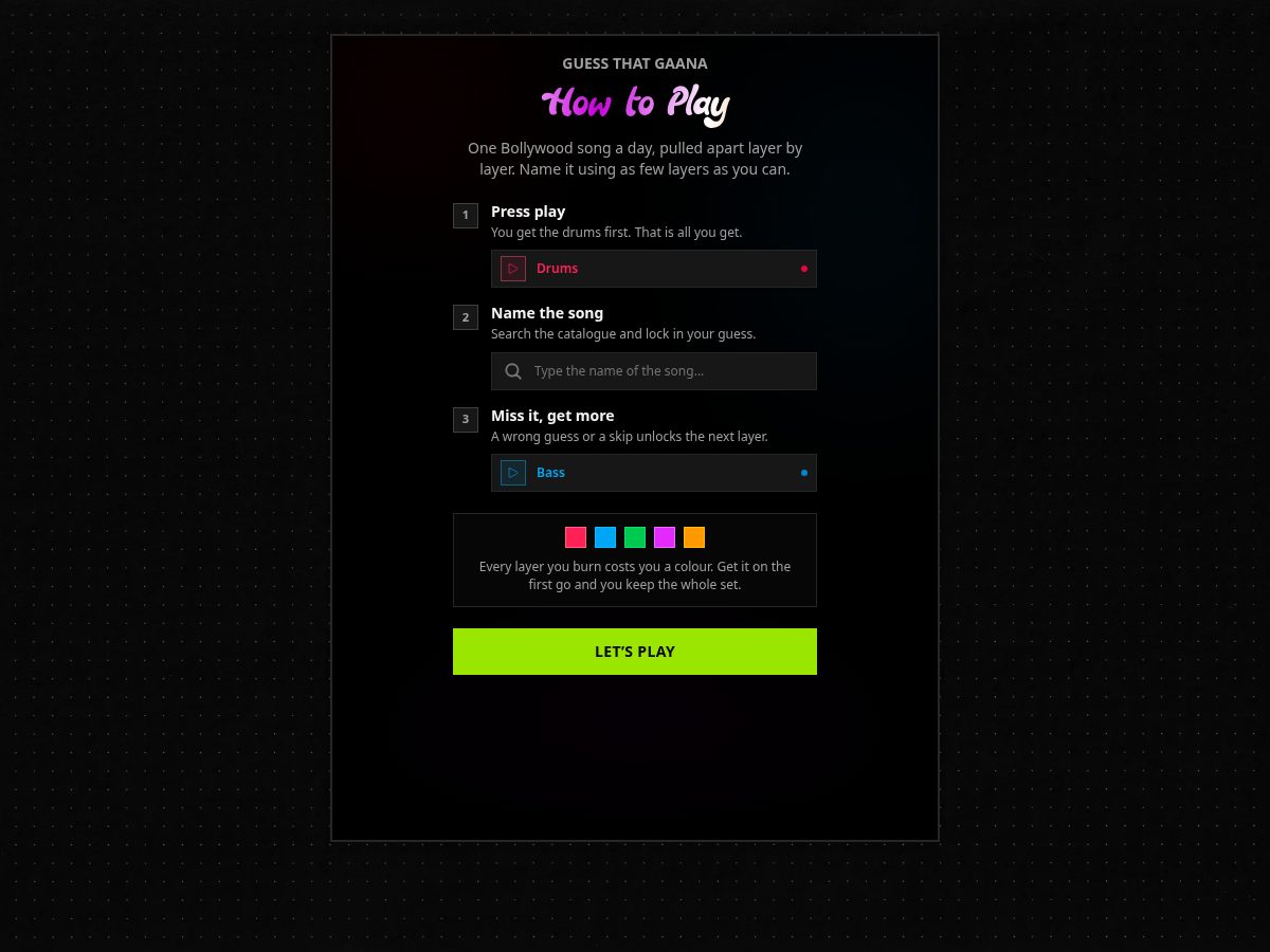 Landing-page snapshot of guessthatgaana.com