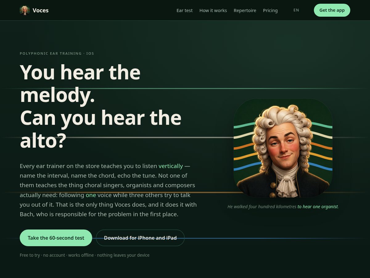 Landing-page snapshot of hearvoices.app