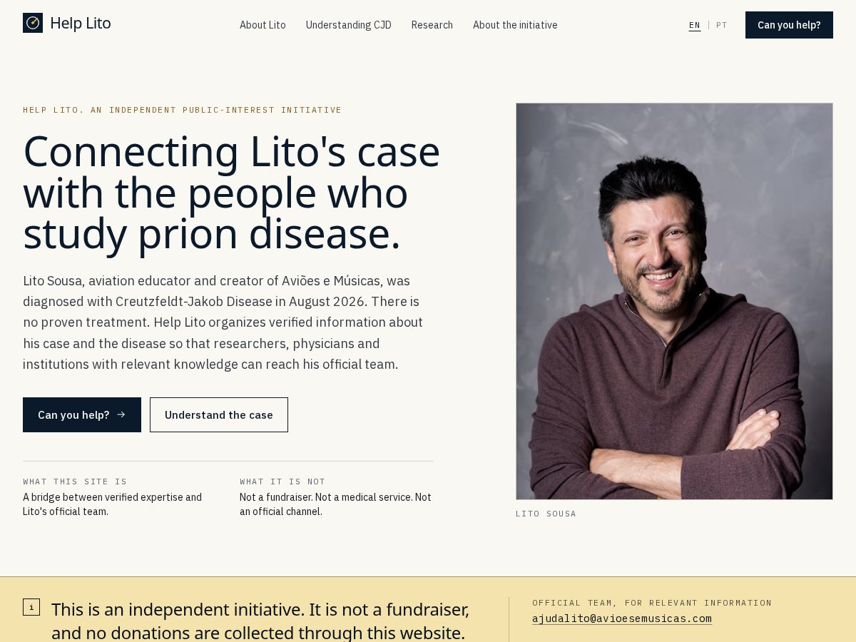 Landing-page snapshot of helplito.org