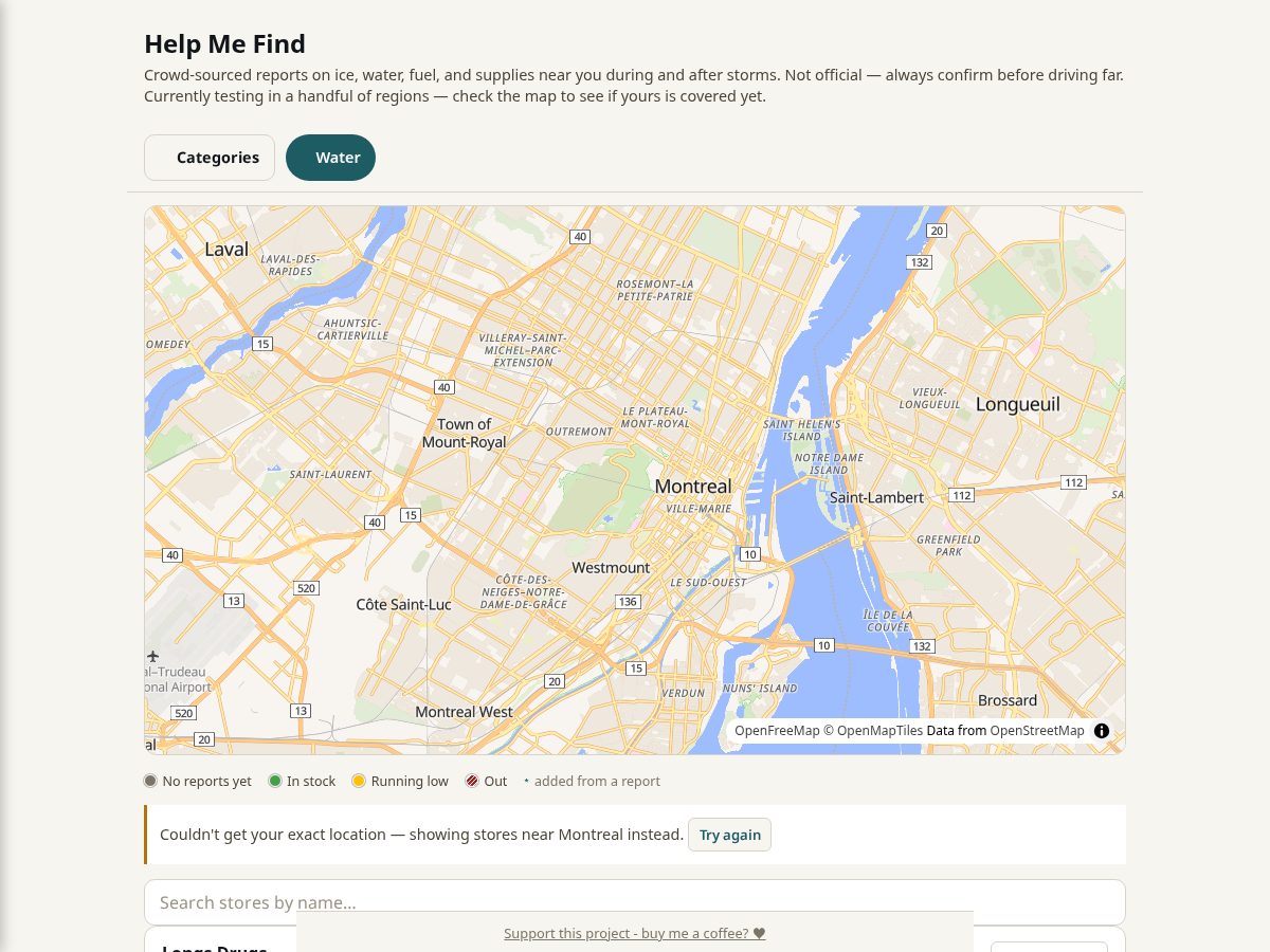 Landing-page snapshot of helpmefind.app
