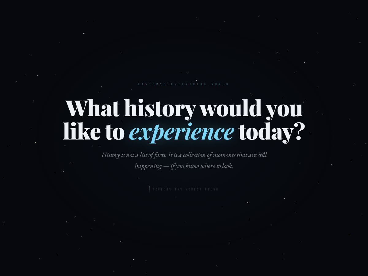 Landing-page snapshot of historyofeverything.world
