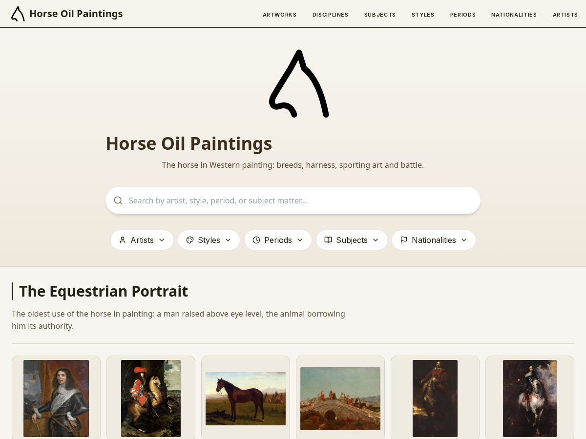 Landing-page snapshot of horsespaintings.com