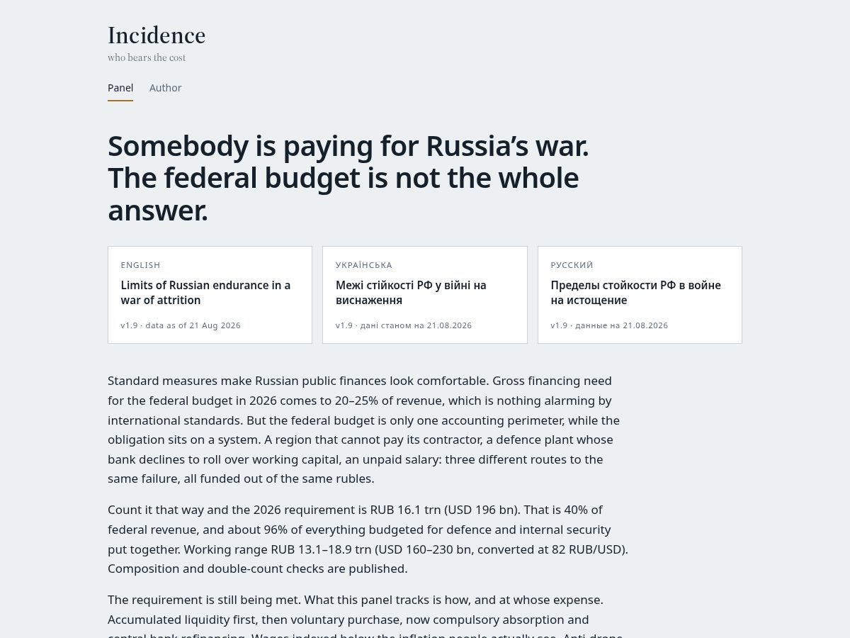 Landing-page snapshot of incidence.world