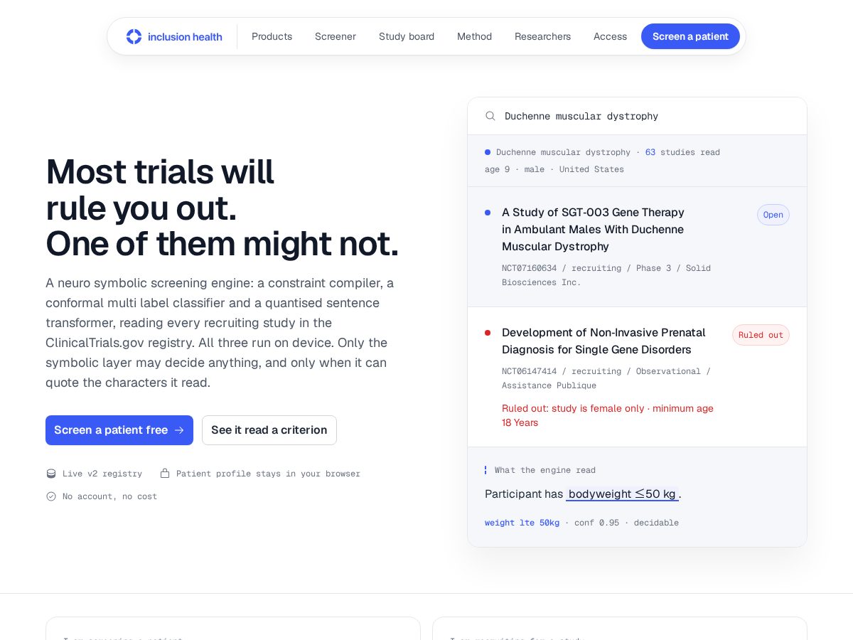 Landing-page snapshot of inclusionhealth.xyz
