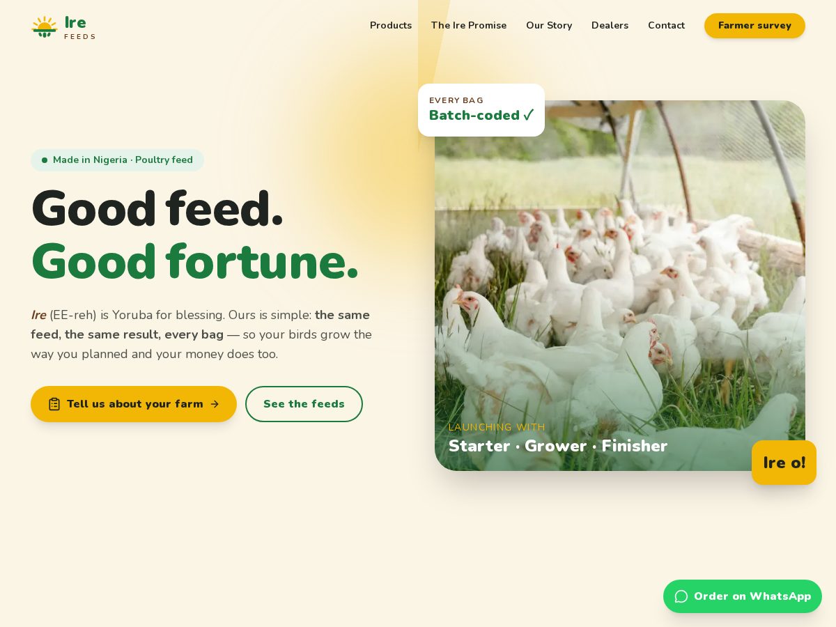 Landing-page snapshot of irefeeds.com