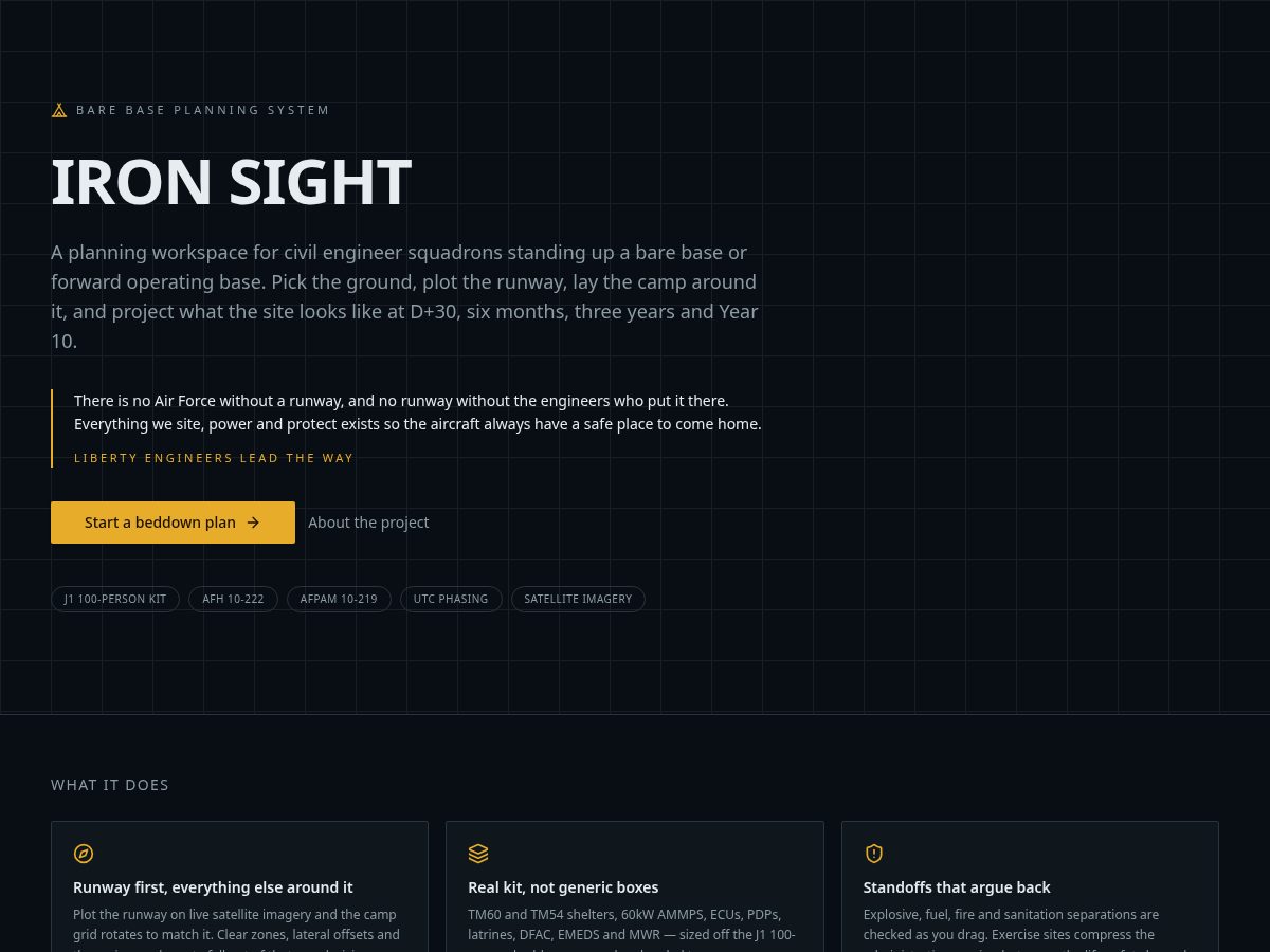 Landing-page snapshot of ironsightengineers.com