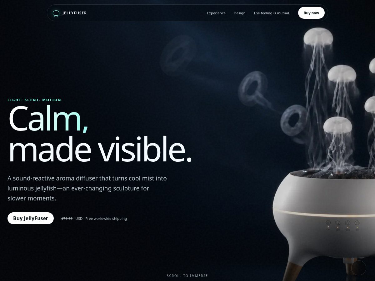 Landing-page snapshot of jellyfuser.com