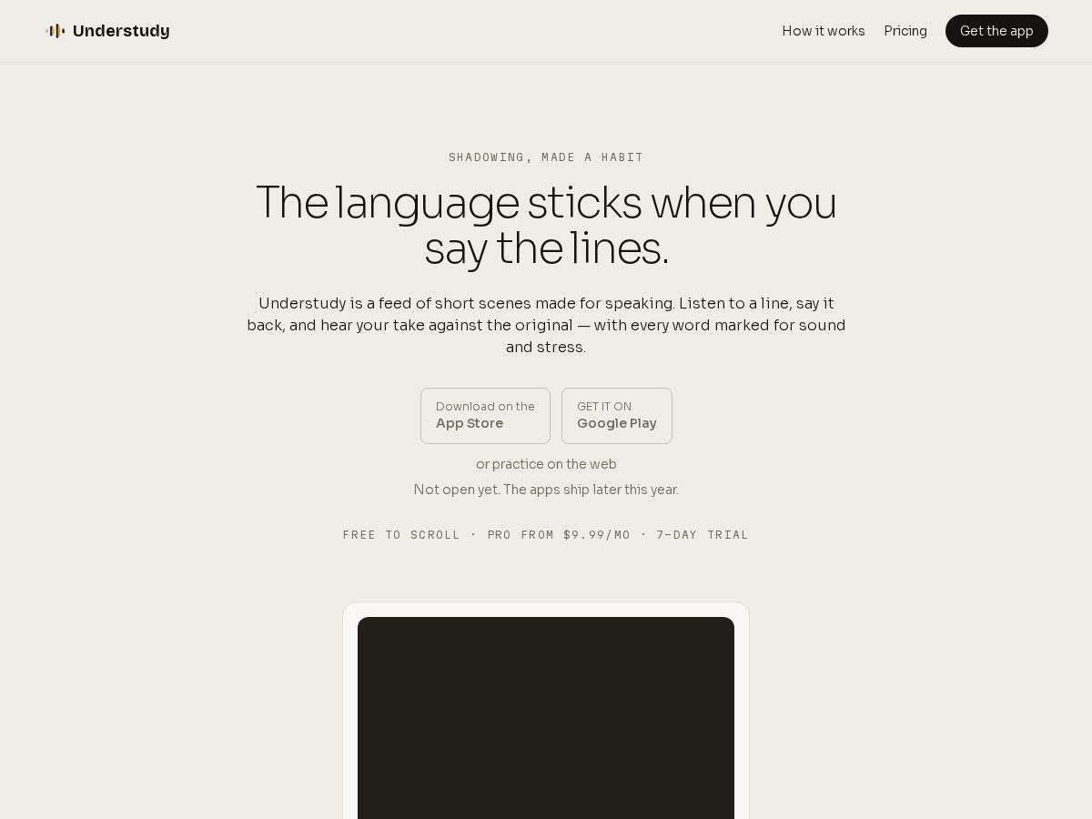 Landing-page snapshot of joinunderstudy.com