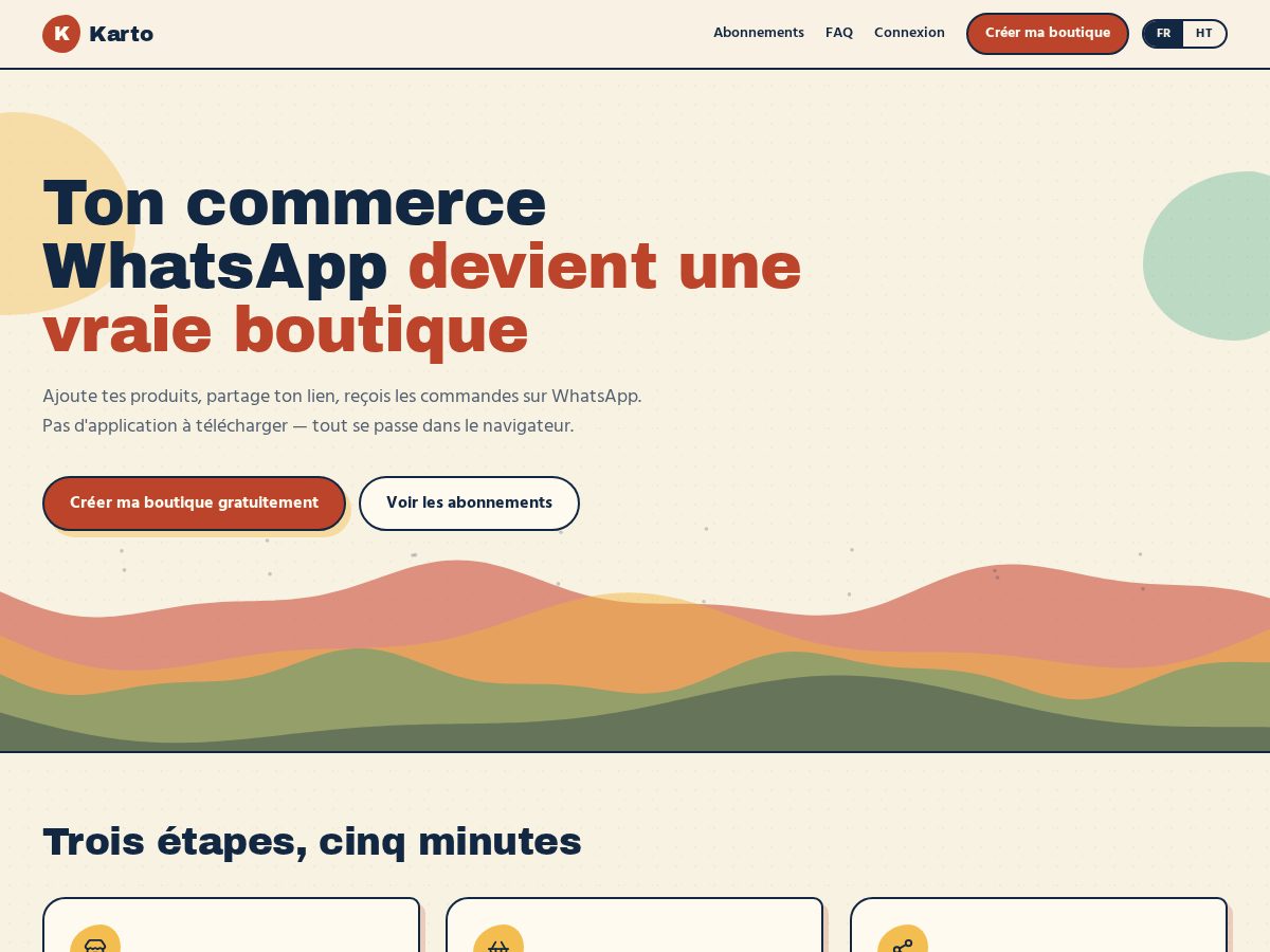 Landing-page snapshot of kartoshop.com