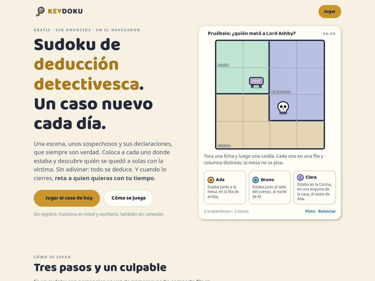 Landing-page snapshot of keydoku.com