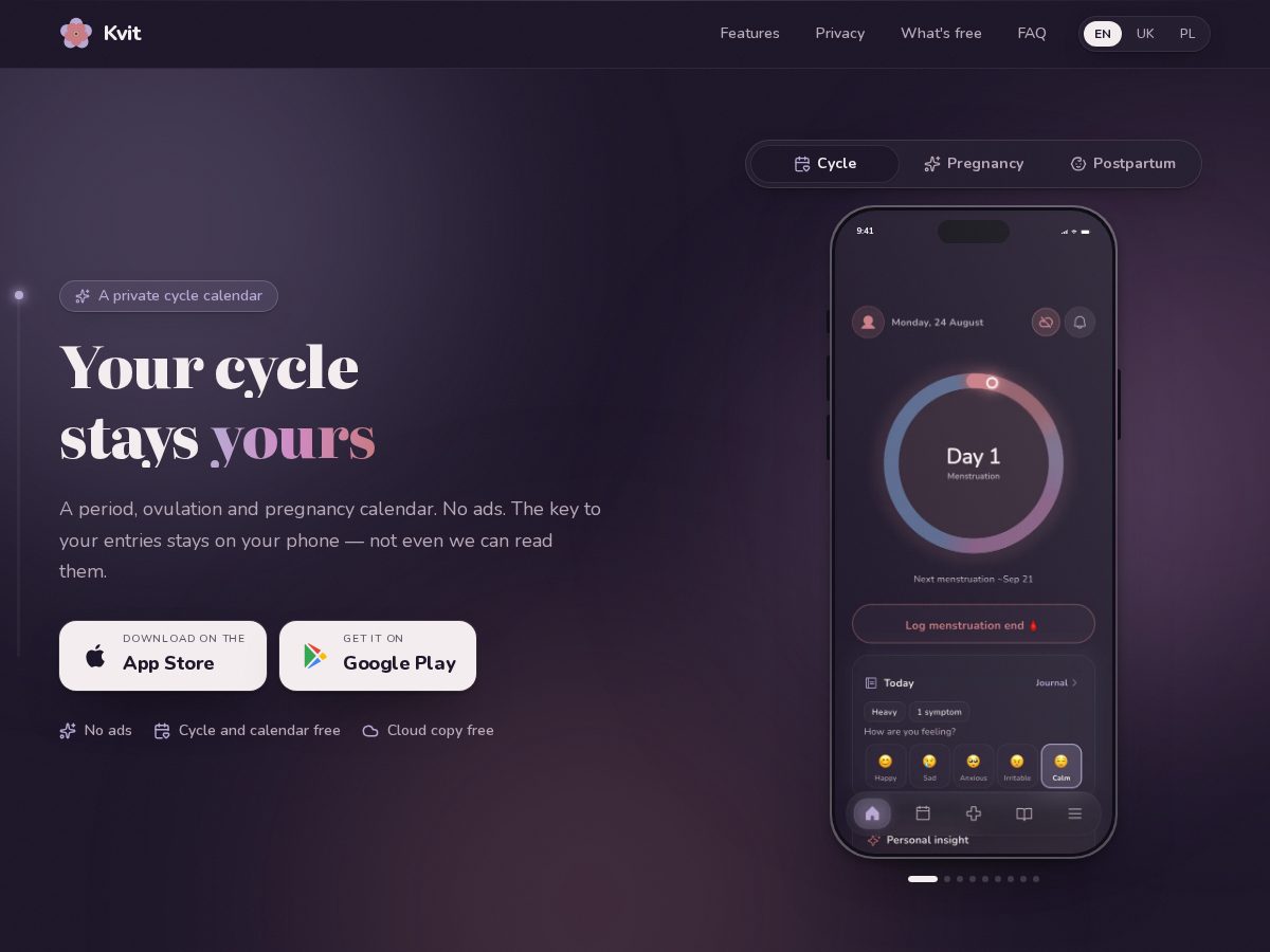 Landing-page snapshot of kvitcare.com