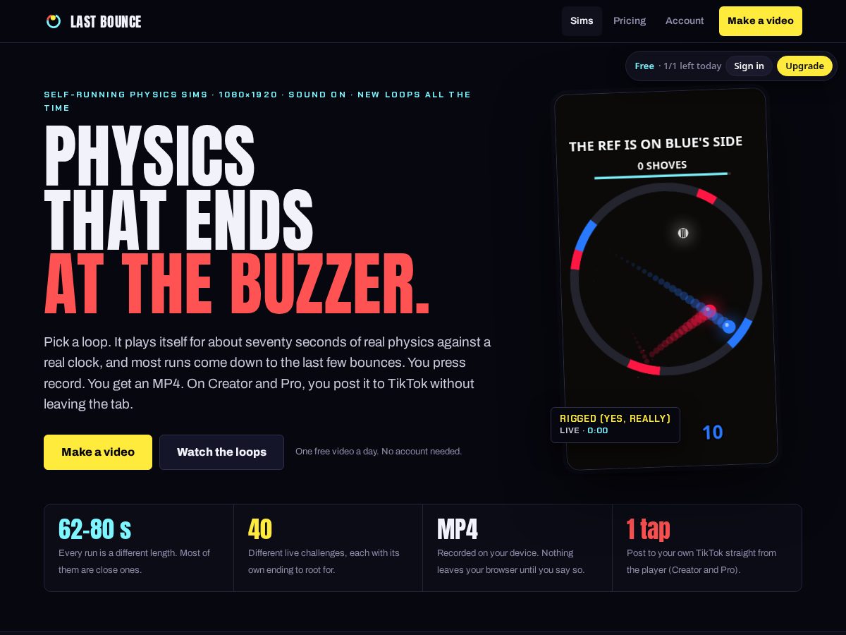 Landing-page snapshot of lastbounce.app