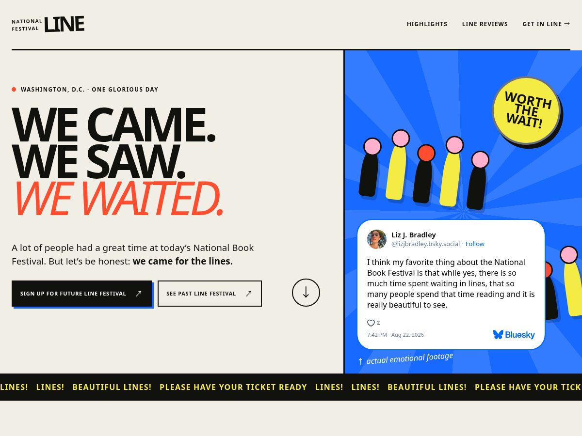 Landing-page snapshot of linecon.lol