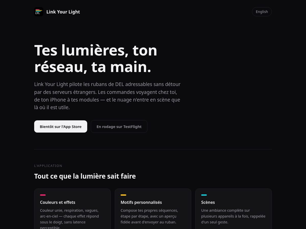 Landing-page snapshot of linkyourlight.com