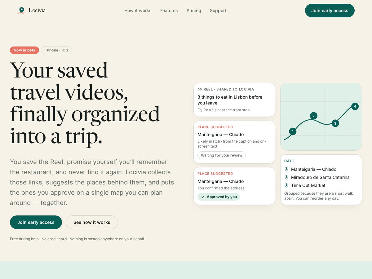 Landing-page snapshot of locivia.com