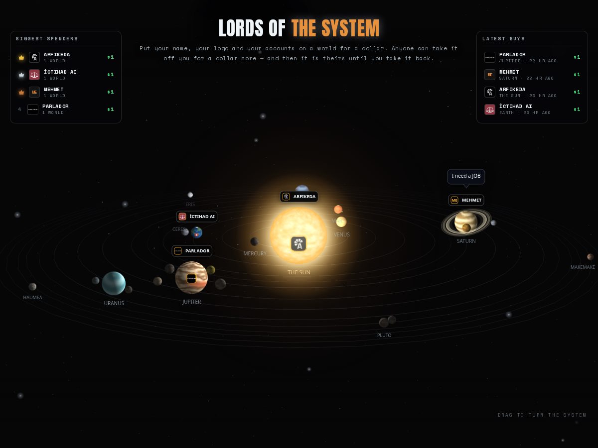 Landing-page snapshot of lordsofthesystem.lol