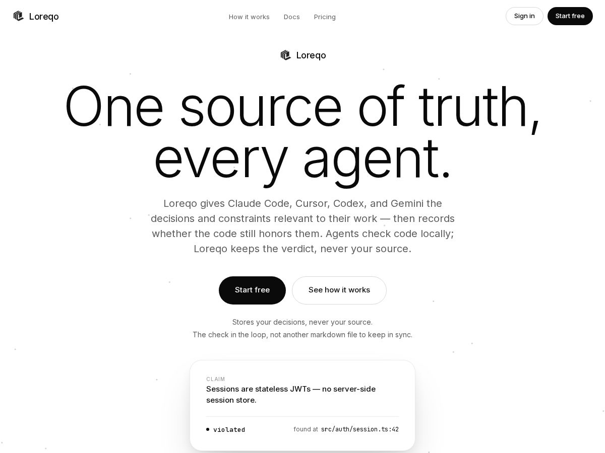 Landing-page snapshot of loreqo.com