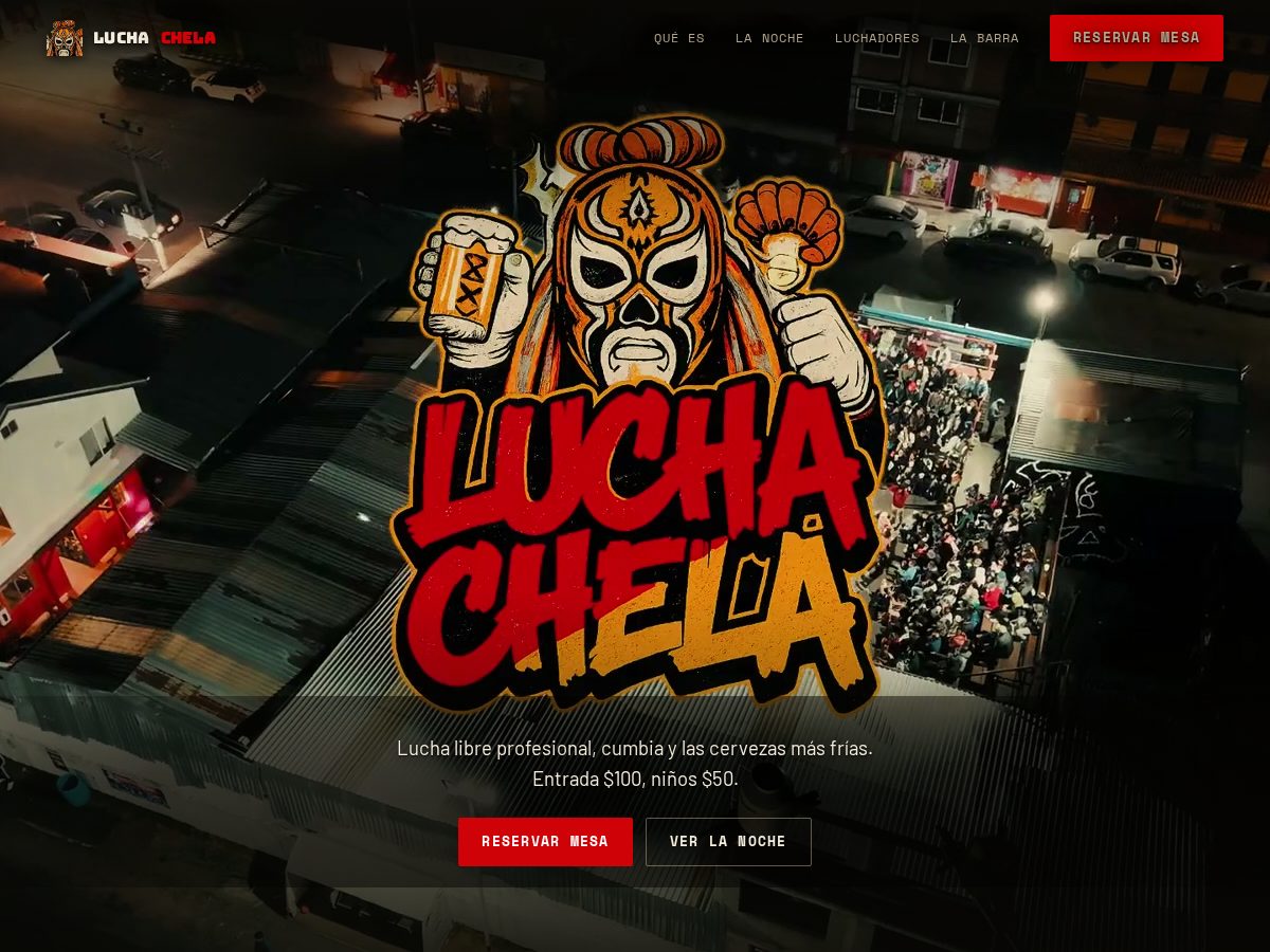 Landing-page snapshot of luchachela.com