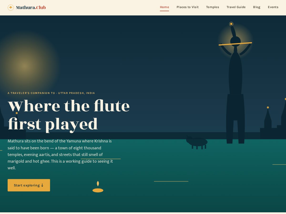 Landing-page snapshot of mathura.club