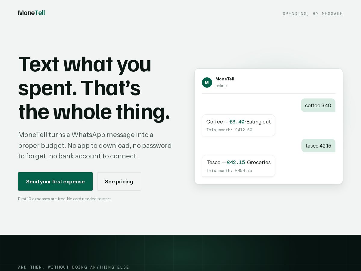 Landing-page snapshot of monetell.com