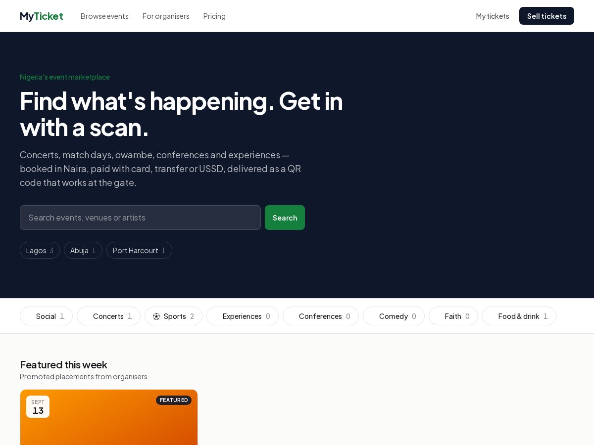 Landing-page snapshot of myticketafrica.com