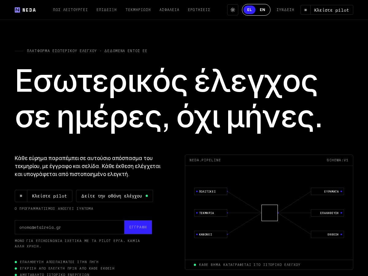 Landing-page snapshot of nedagrc.com
