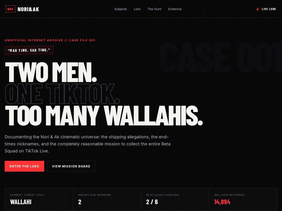 Landing-page snapshot of noriandak.com