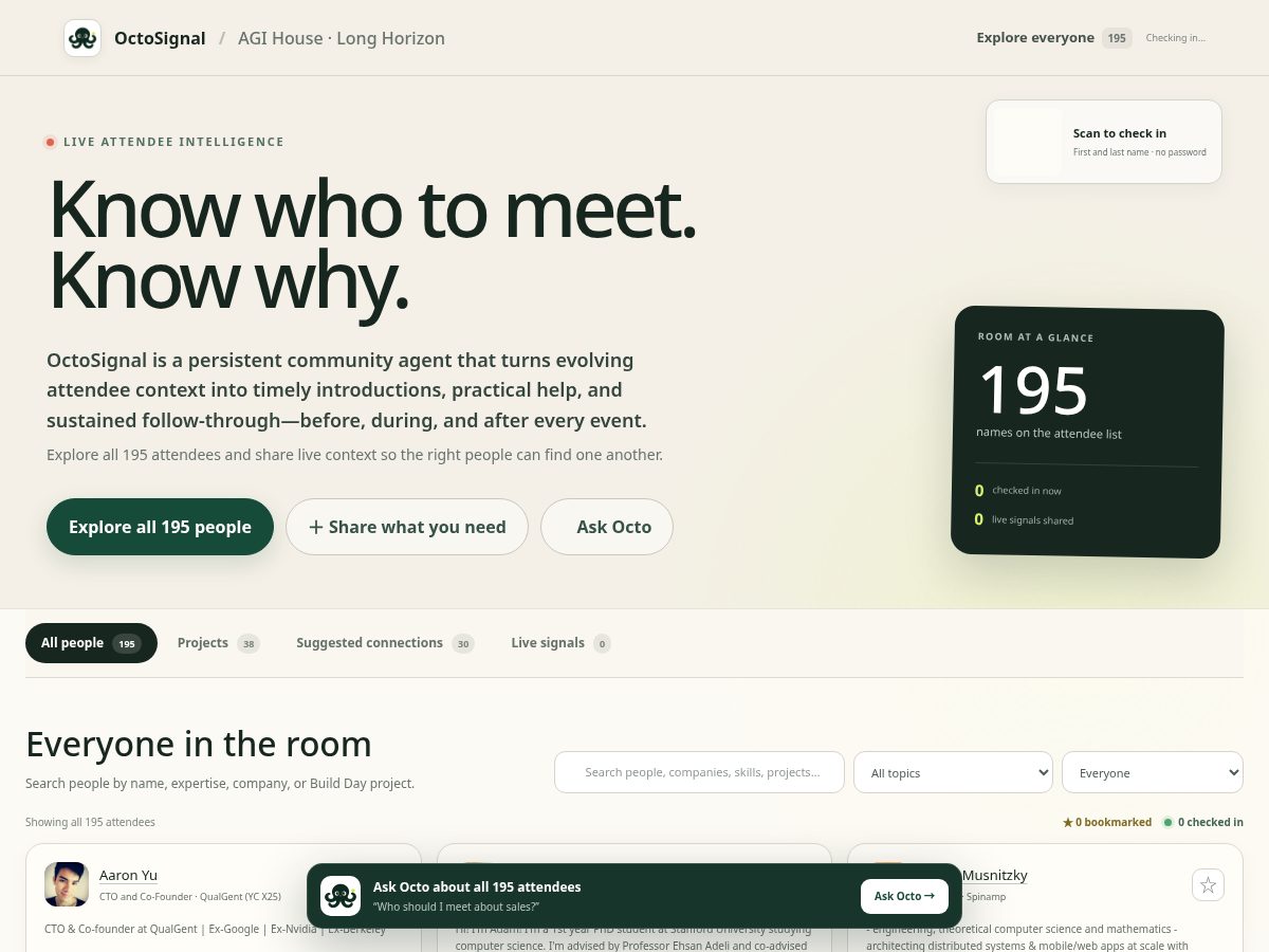 Landing-page snapshot of octosignal.app