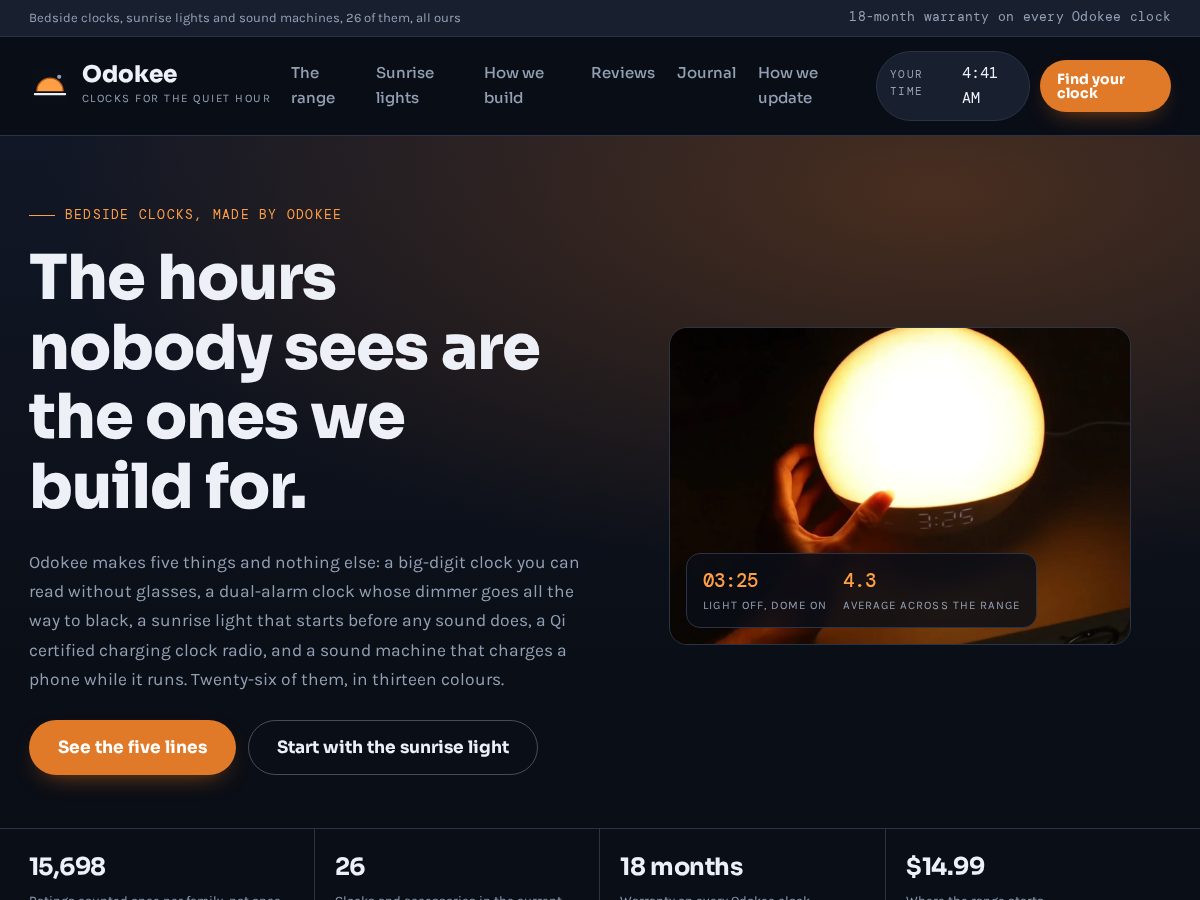 Landing-page snapshot of odokee.org