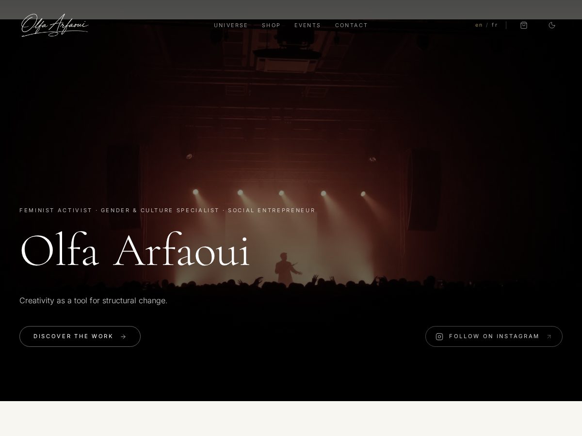 Landing-page snapshot of olfaarfaoui.com