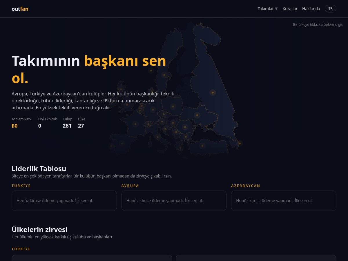 Landing-page snapshot of outfan.org