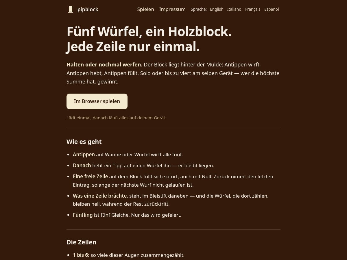 Landing-page snapshot of pipblock.com