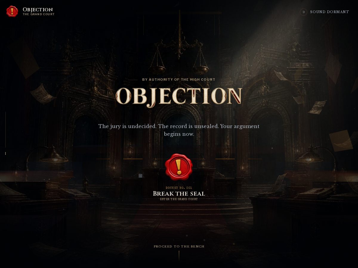Landing-page snapshot of playobjection.com
