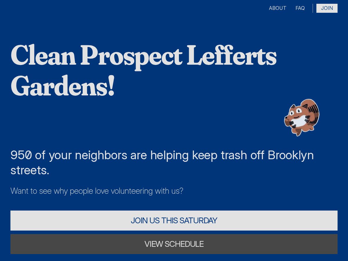 Landing-page snapshot of plgcleanup.org