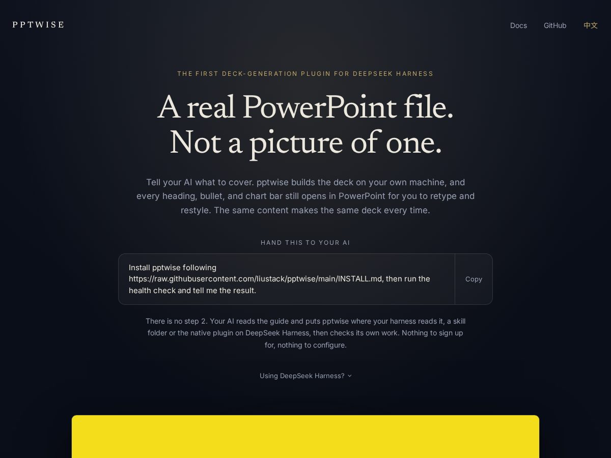 Landing-page snapshot of pptwise.com