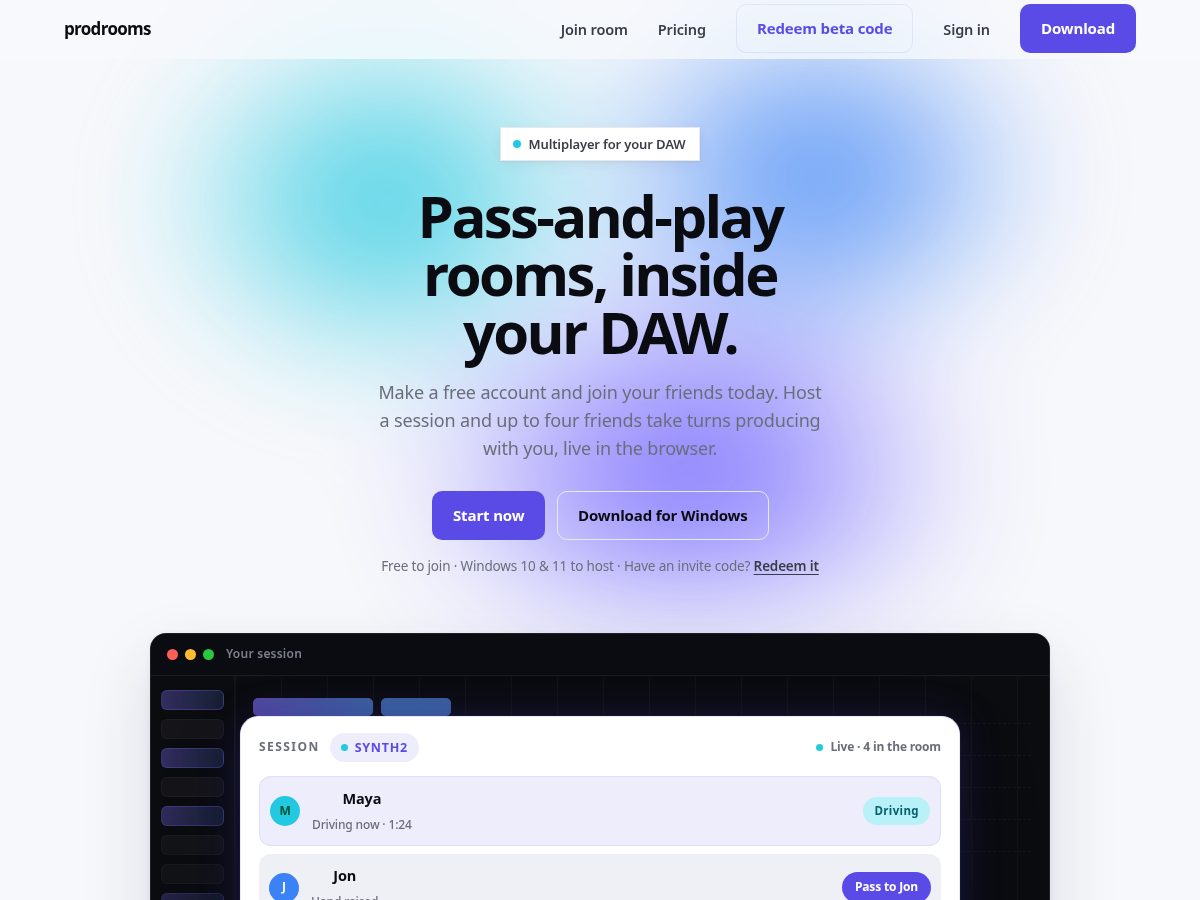 Landing-page snapshot of prodrooms.com