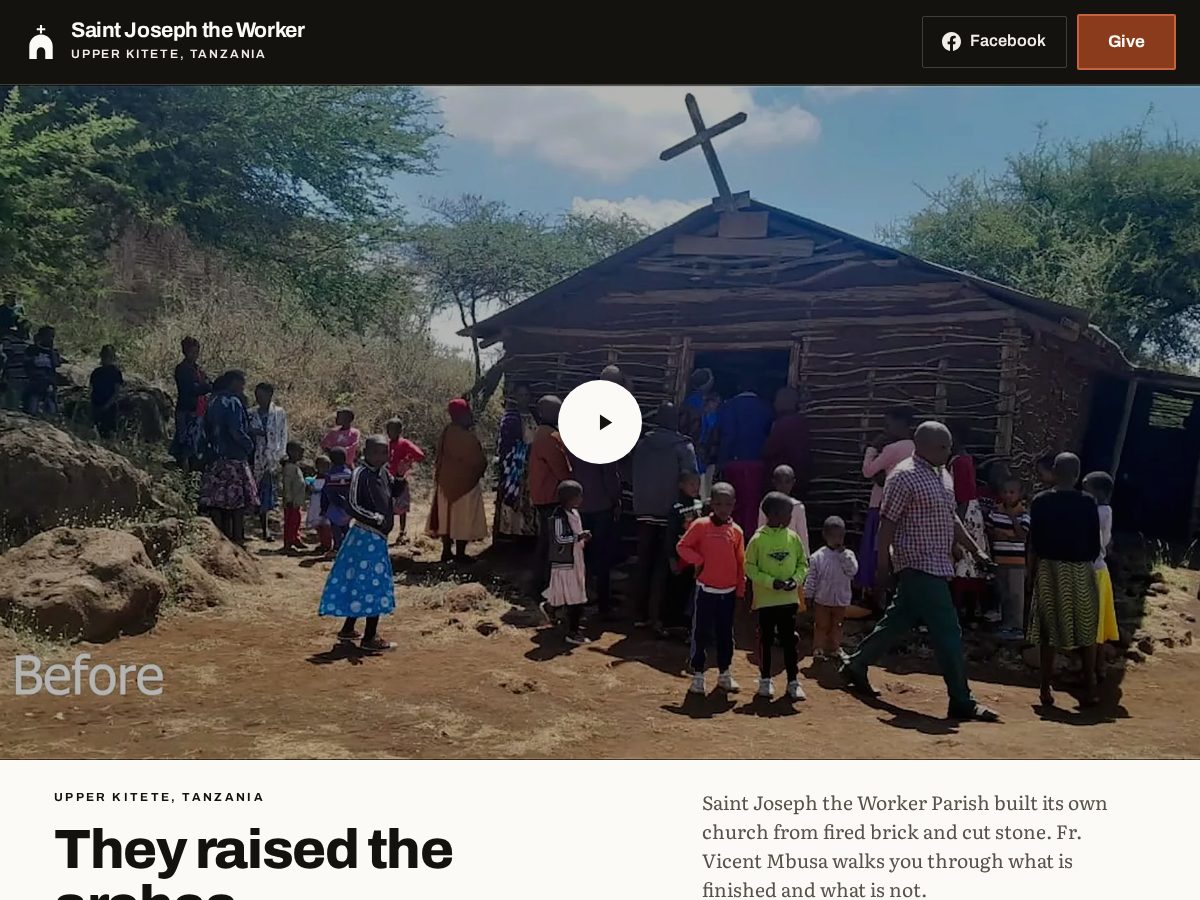 Landing-page snapshot of raisetherooftanzania.org