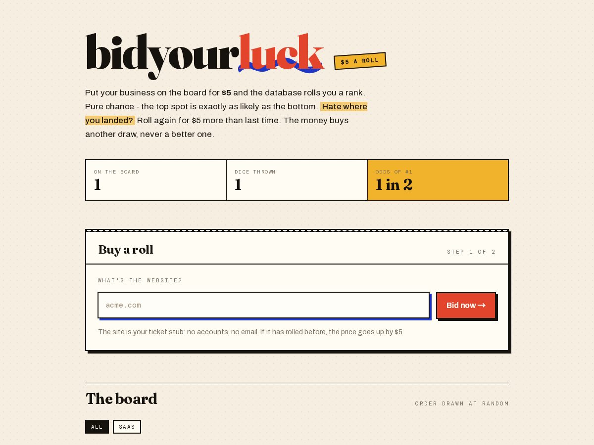 Landing-page snapshot of rankwar.wtf