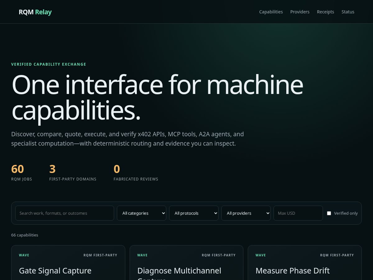 Landing-page snapshot of rqm-relay.com