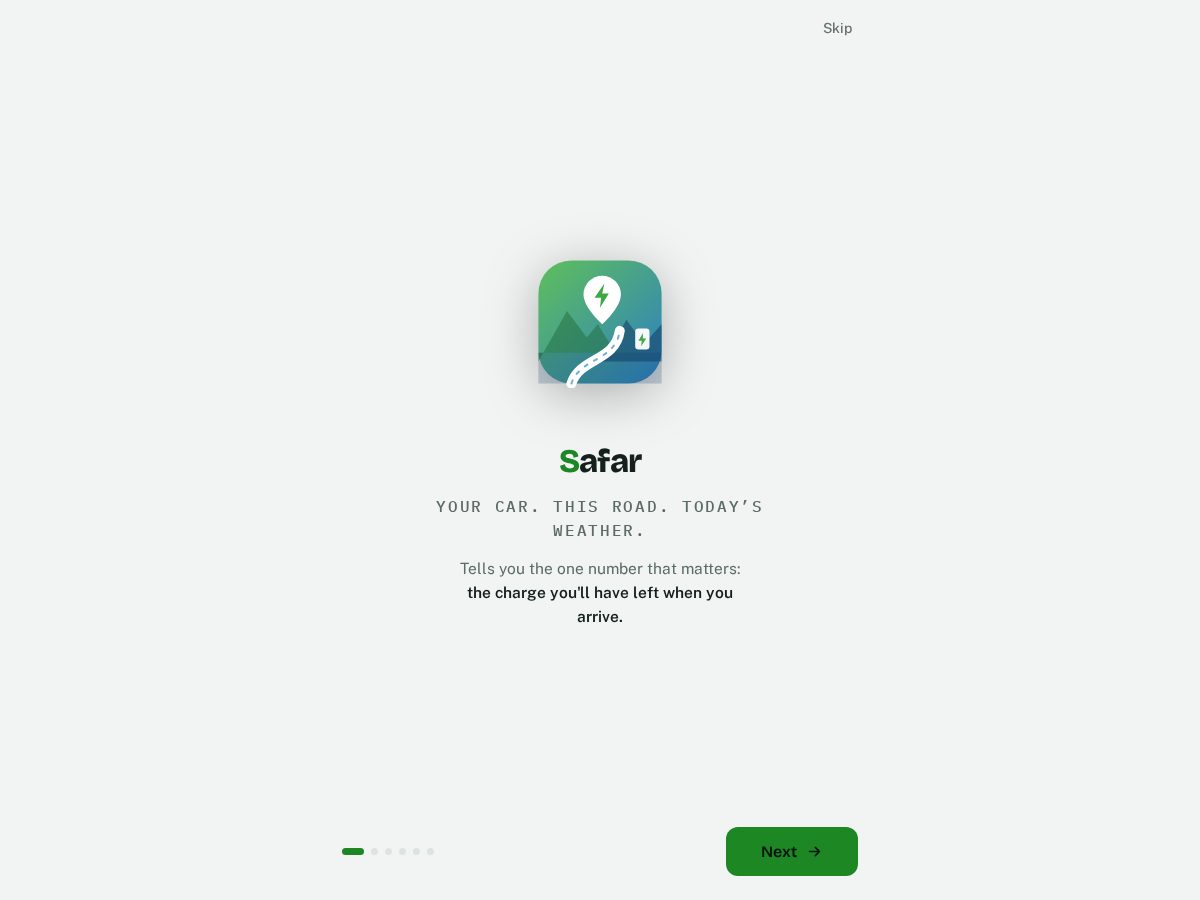 Landing-page snapshot of safarev.app