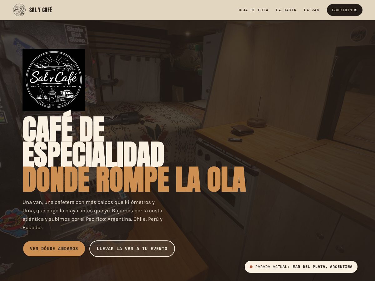 Landing-page snapshot of salycafe.com