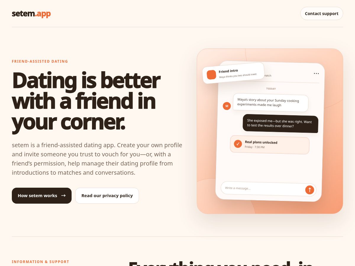Landing-page snapshot of setem.app
