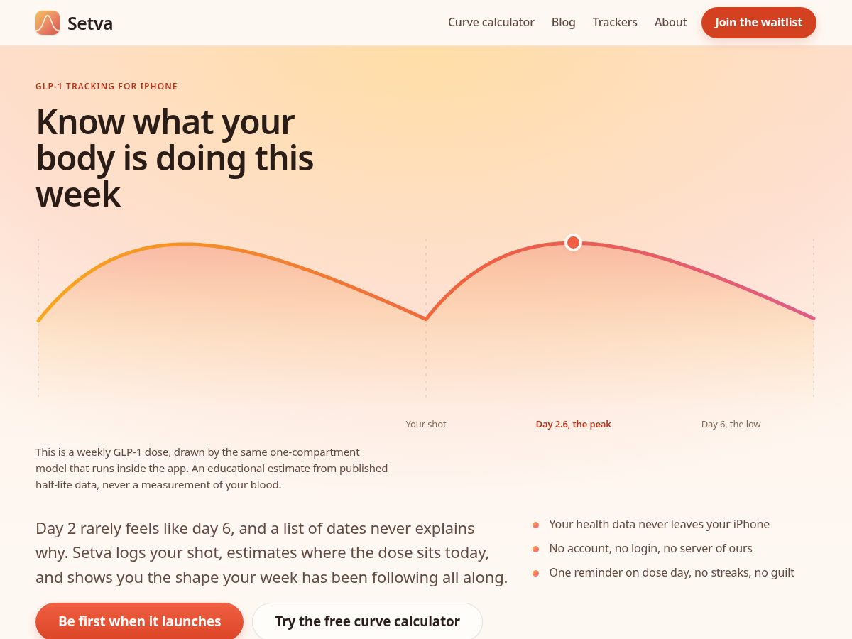 Landing-page snapshot of setva.app