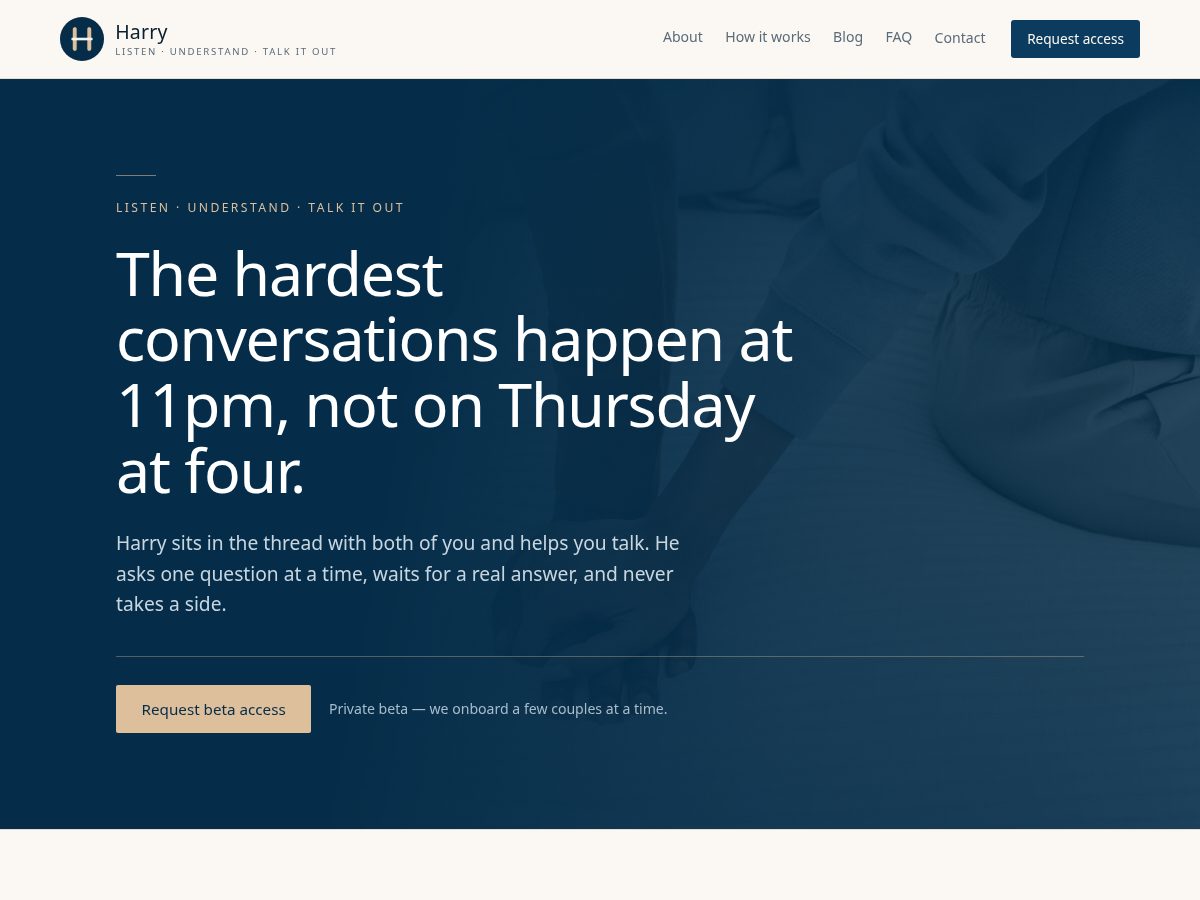 Landing-page snapshot of sitwithharry.com