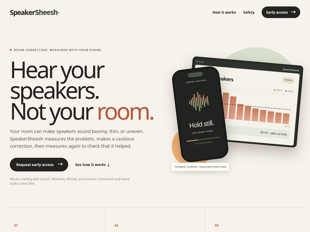Landing-page snapshot of speakersheesh.com