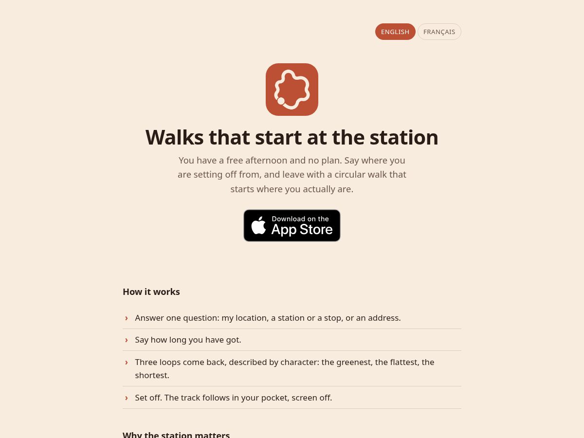 Landing-page snapshot of stationwalks.com