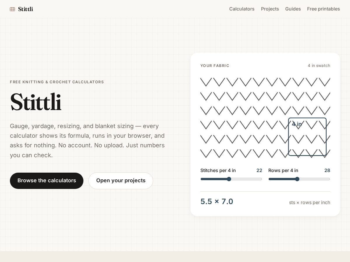 Landing-page snapshot of stittli.com